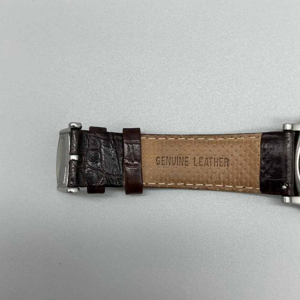 Tommy Bahama Mens Watch 40mm Gold Tone Brown Leather TB1051 Date New Battery